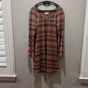 🌈 Umgee Multicolor Chevron Pattern Dress – SZ S 🌈